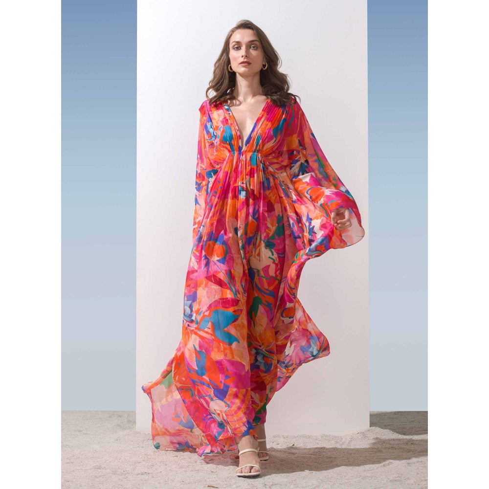 MANDIRA WIRK Printed Kaftan Dress with Side Slit