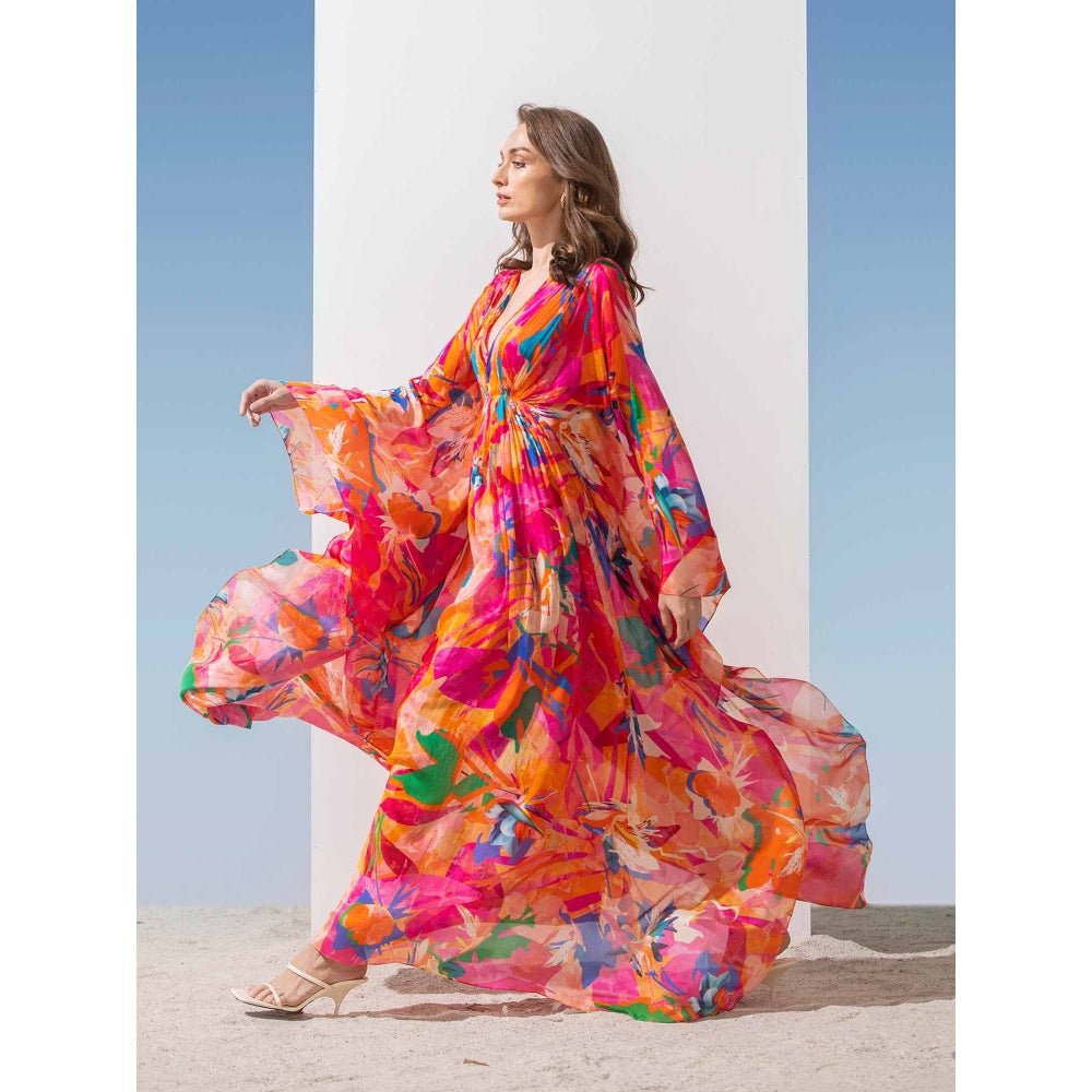 MANDIRA WIRK Printed Kaftan Dress with Side Slit