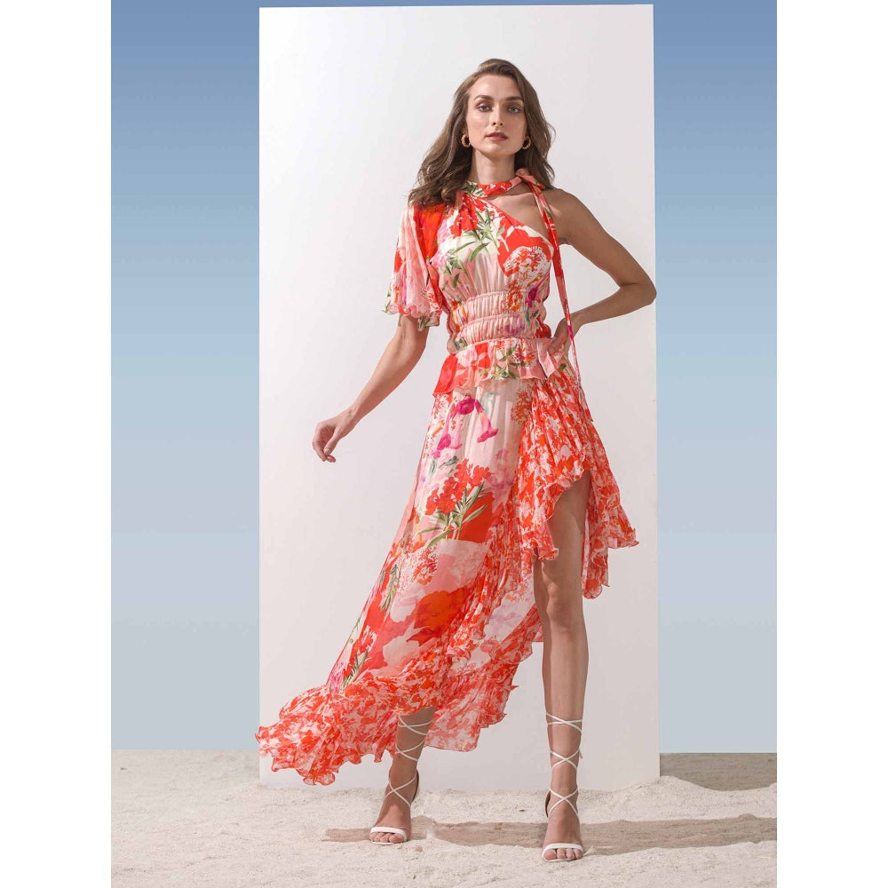 MANDIRA WIRK Waterfall Frill Bottom Dress