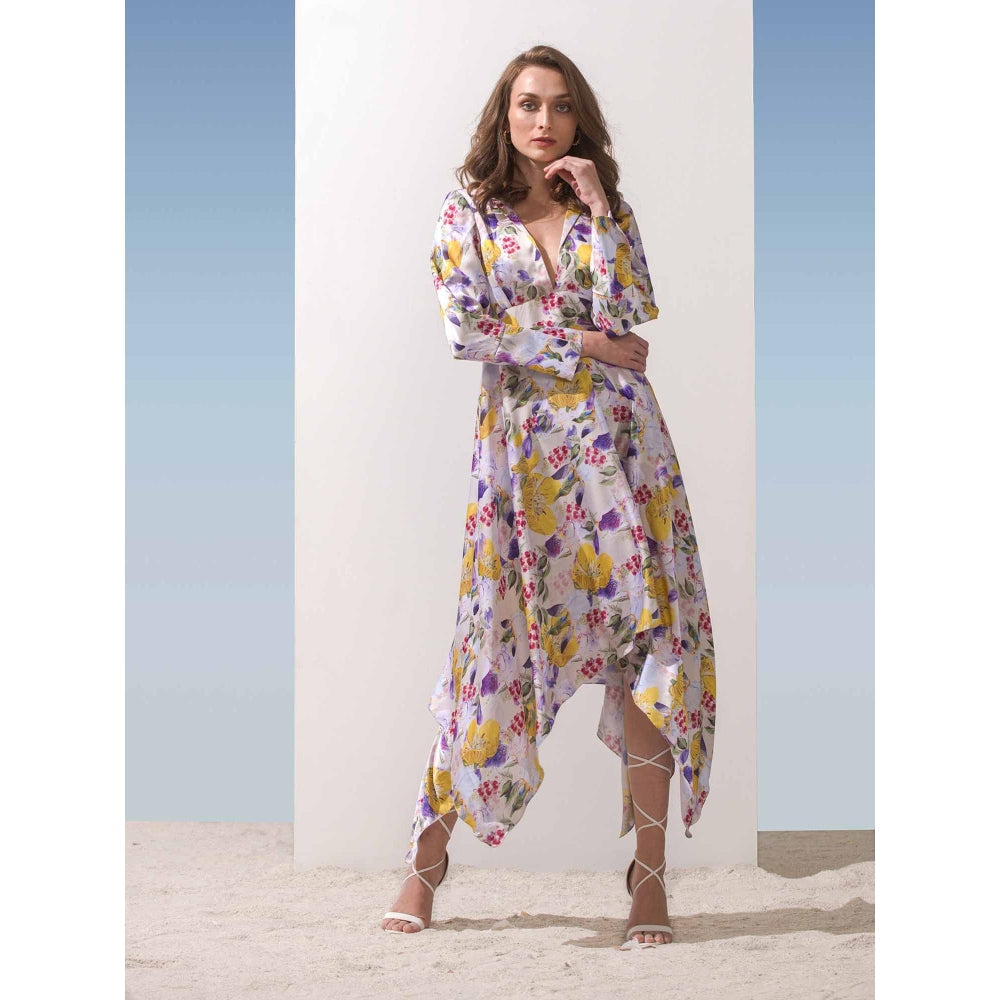 MANDIRA WIRK Asymmetric Collar Neck Dress