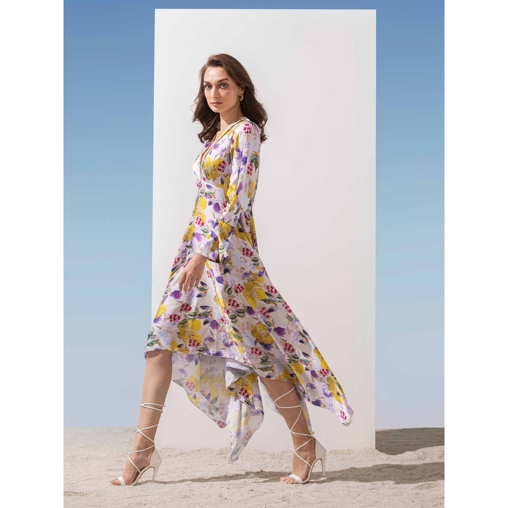 MANDIRA WIRK Asymmetric Collar Neck Dress