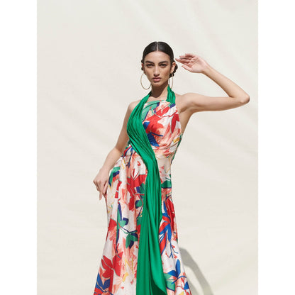 Mandira Wirk Multi-Color Printed Crepe Dress