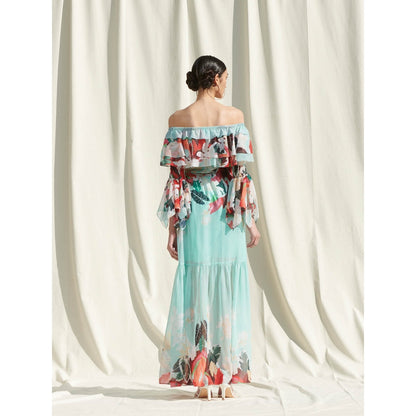 Mandira Wirk Multi-Color Printed Georgette Dress