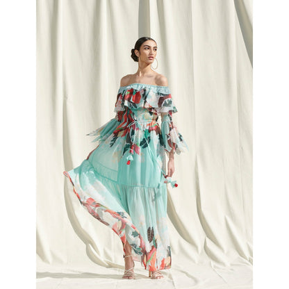 Mandira Wirk Multi-Color Printed Georgette Dress