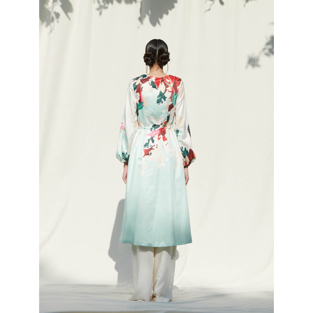 Mandira Wirk Multi-Color Printed Crepe Jacket With Palazzo (Set Of 2)