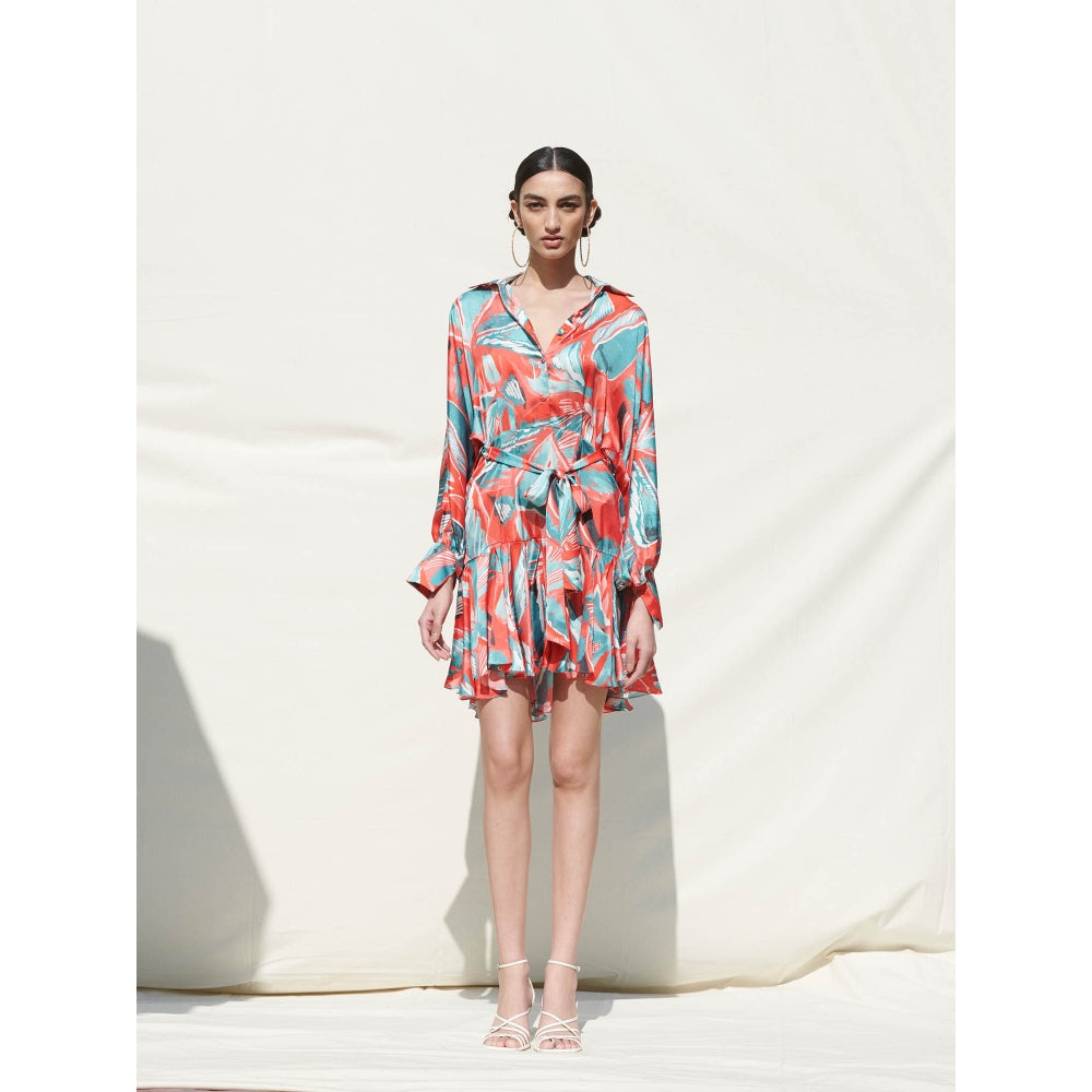 Mandira Wirk Multi-Color Printed Crepe Dress