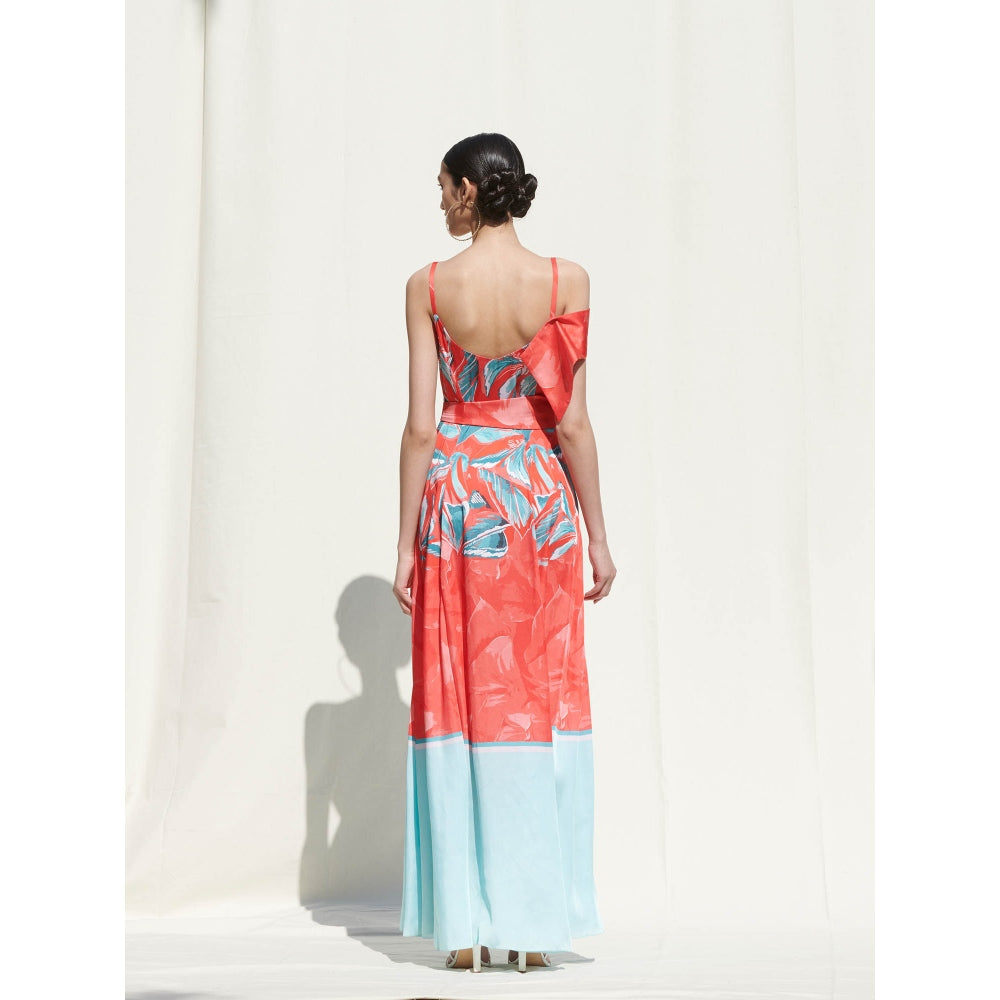 Mandira Wirk Red Printed Crepe Dress