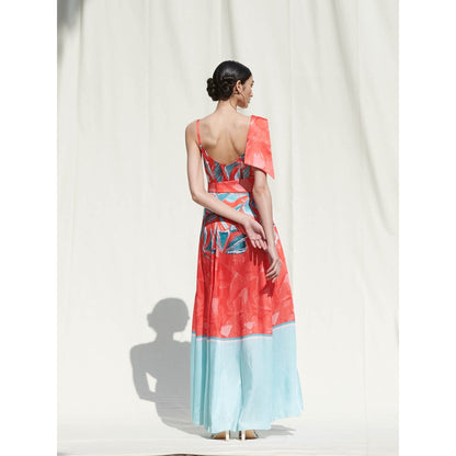 Mandira Wirk Red Printed Crepe Dress