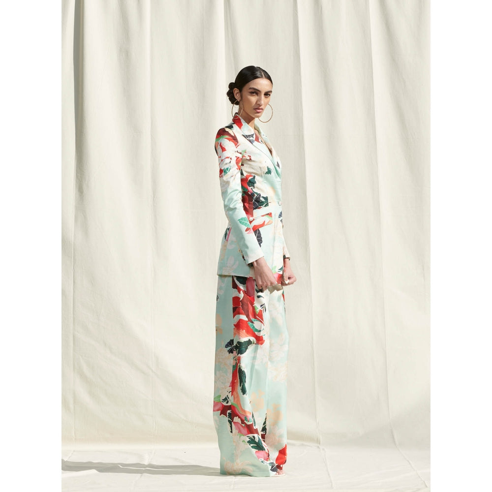 Mandira Wirk Multi-Color Printed Crepe Pant With Suit (Set Of 2)