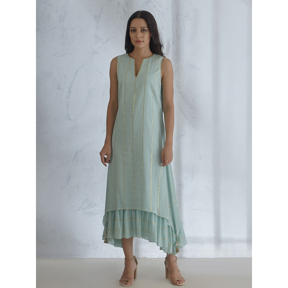 Mandira Wirk Symmetric Pleated Dress With Tassel Detail