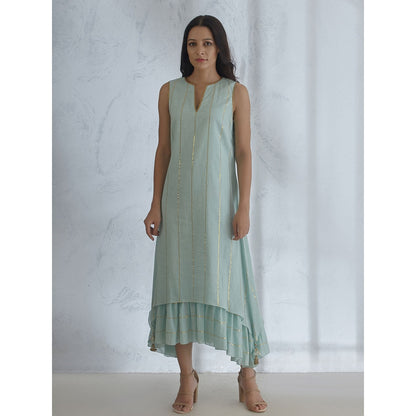 Mandira Wirk Symmetric Pleated Dress With Tassel Detail