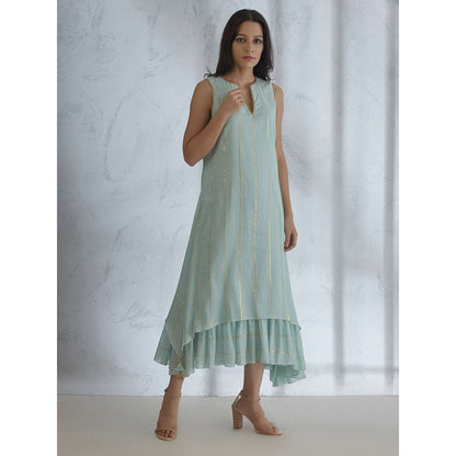 Mandira Wirk Symmetric Pleated Dress With Tassel Detail