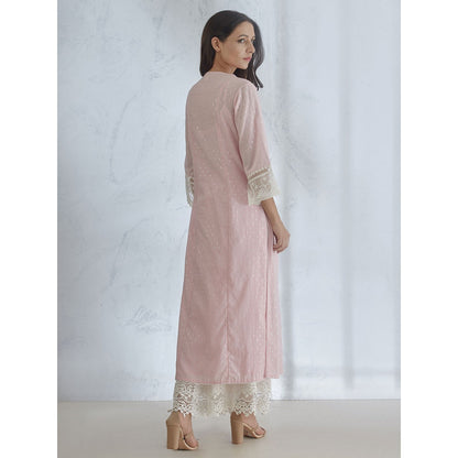 Mandira Wirk Icy Pink Kurta With Palazzo (Set of 2)