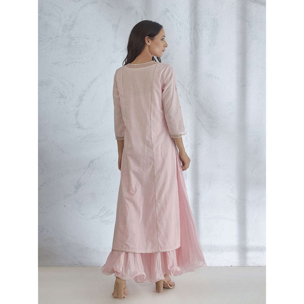 Mandira Wirk Icy Pink Kurta With Palazzo (Set of 2)