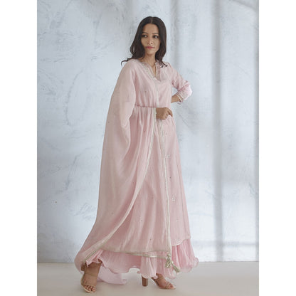 Mandira Wirk Icy Pink Kurta With Palazzo (Set of 2)