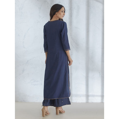 Mandira Wirk Embroidered Gota Kurta With Palazzo And Dupatta (Set of 3)
