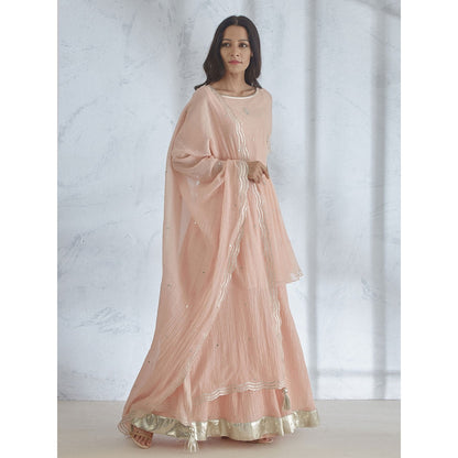 Mandira Wirk Silk Chanderi Short Kurta With Sharara And Dupatta (Set of 3)