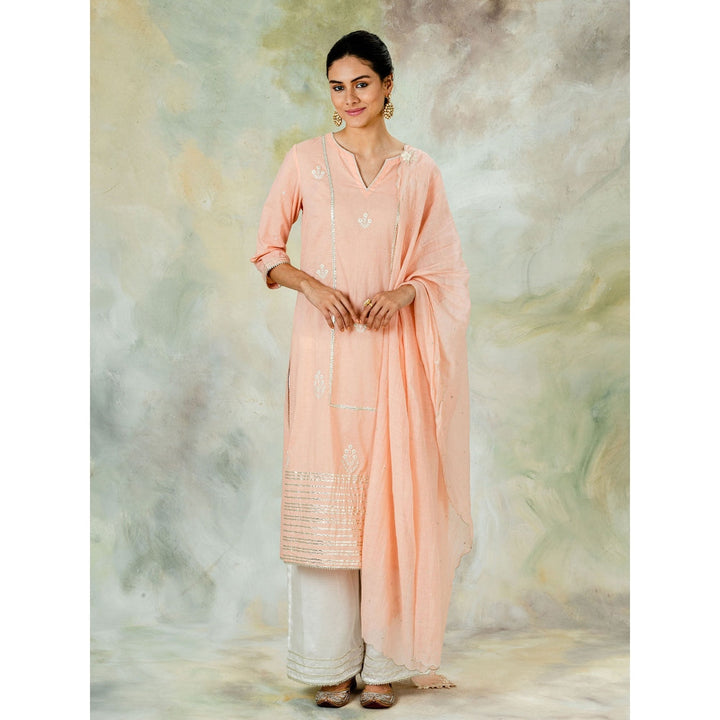 Mandira Wirk Classic Straight Embellished Kurta With Pant And Dupatta (Set of 3)