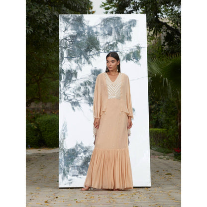 Mandira Wirk Embroidered Frill Kaftan