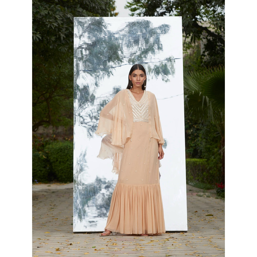 Mandira Wirk Embroidered Frill Kaftan