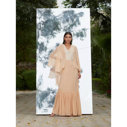 Mandira Wirk Embroidered Frill Kaftan