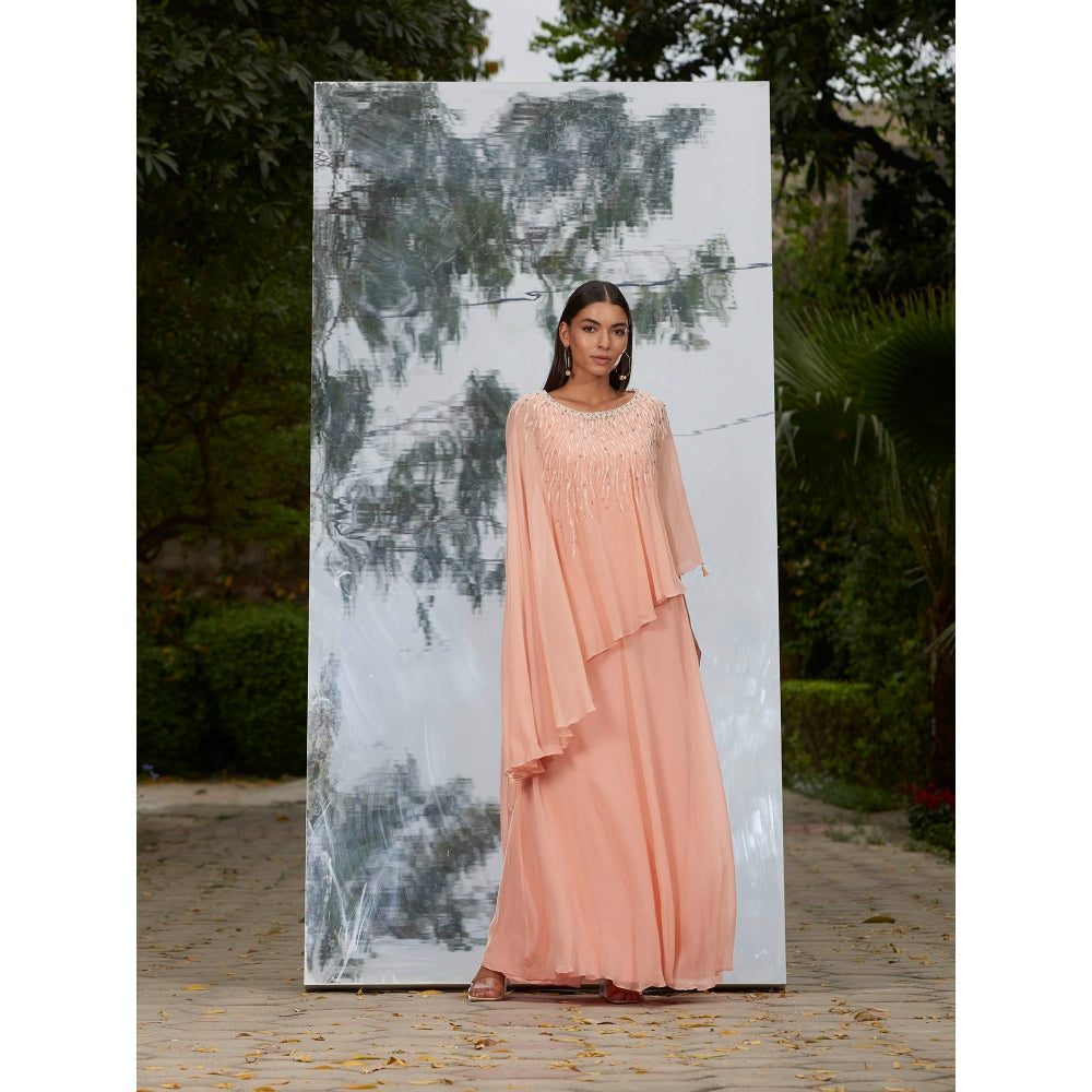 Mandira Wirk Embroidered Layered Kaftan Dress