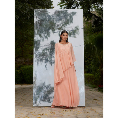 Mandira Wirk Embroidered Layered Kaftan Dress