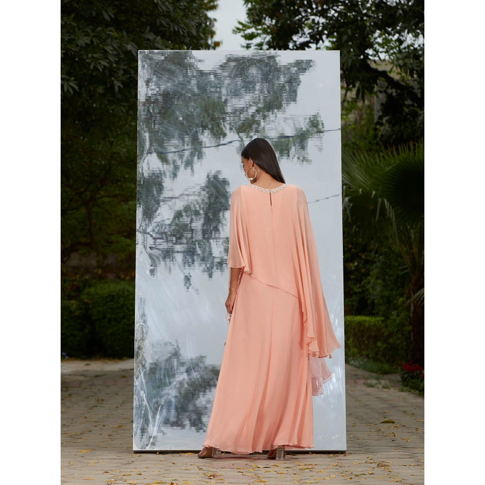 Mandira Wirk Embroidered Layered Kaftan Dress