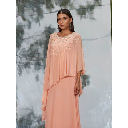 Mandira Wirk Embroidered Layered Kaftan Dress