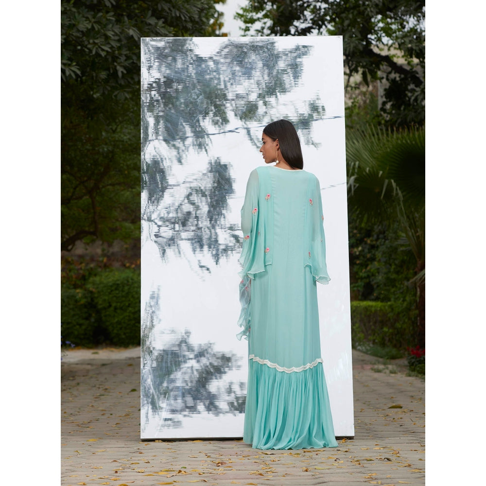 Mandira Wirk Embroidered Frill Kaftan