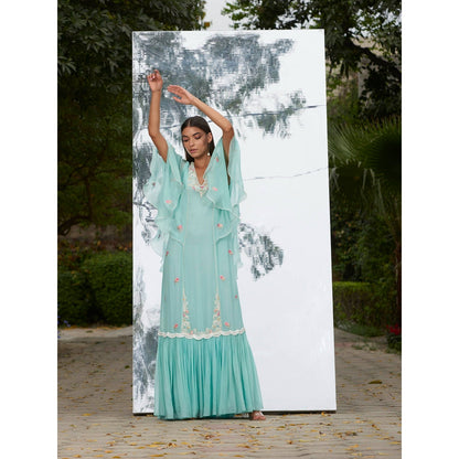 Mandira Wirk Embroidered Frill Kaftan