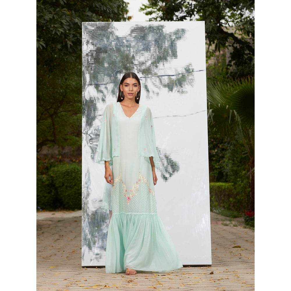 Mandira Wirk Embroidered Frill Kaftan