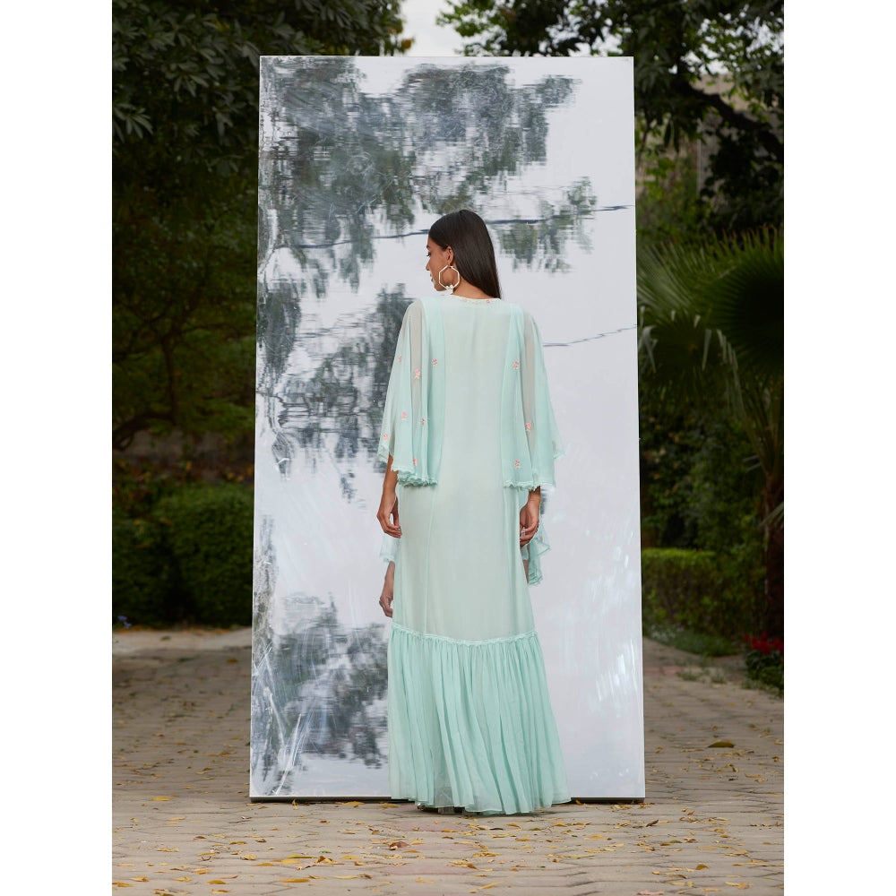 Mandira Wirk Embroidered Frill Kaftan