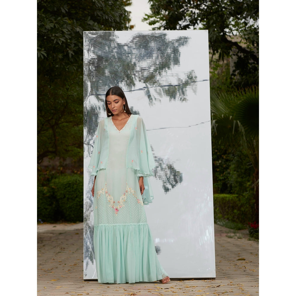 Mandira Wirk Embroidered Frill Kaftan