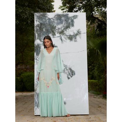 Mandira Wirk Embroidered Frill Kaftan