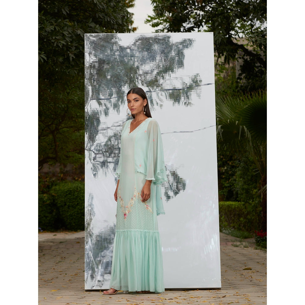 Mandira Wirk Embroidered Frill Kaftan