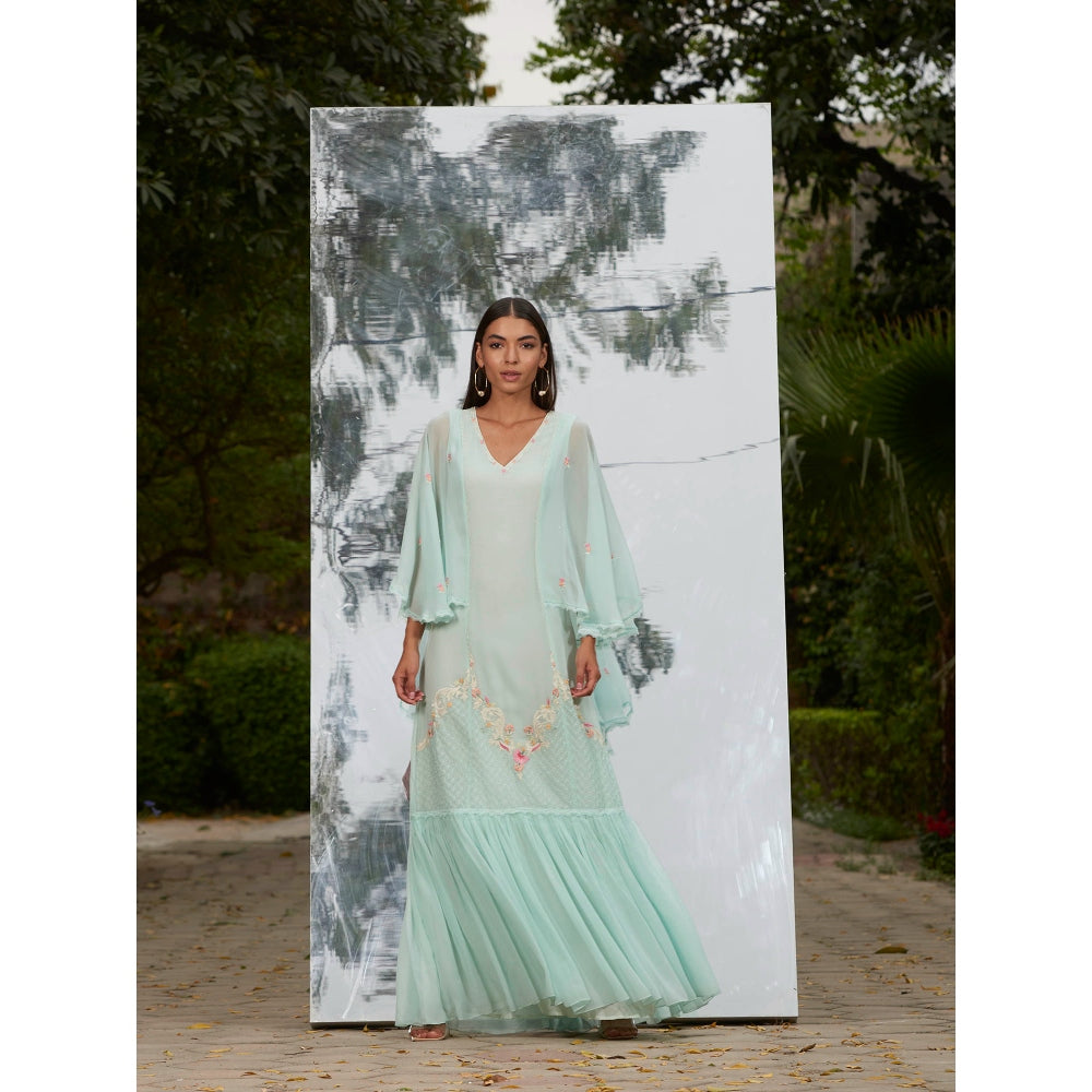 Mandira Wirk Embroidered Frill Kaftan