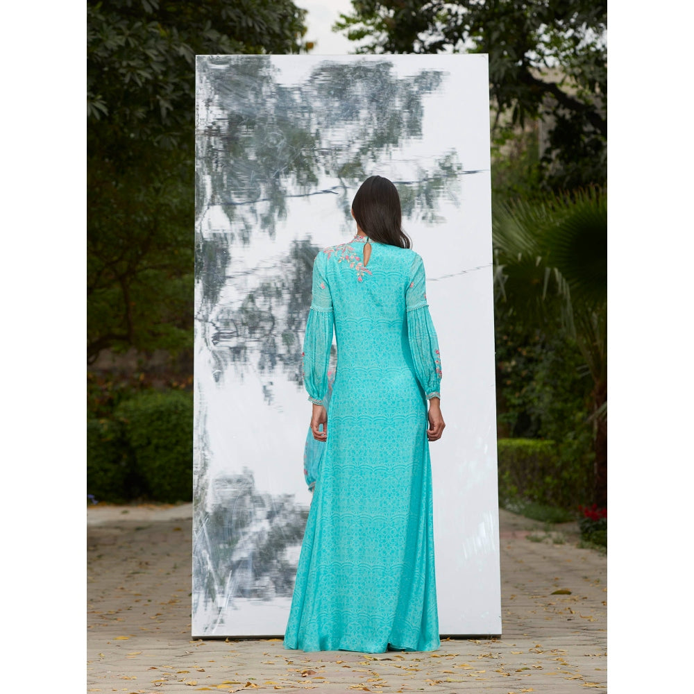 Mandira Wirk Embroidered Printed Assymetrical Dress
