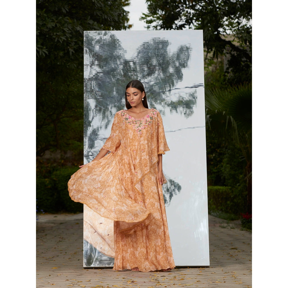 Mandira Wirk Printed Layered Kaftan