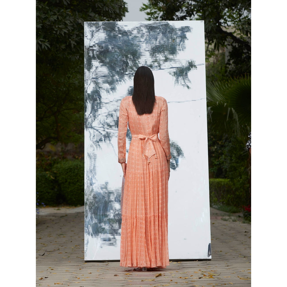 Mandira Wirk Embroidered And Printed Tier Dress