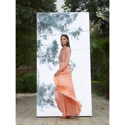 Mandira Wirk Embroidered And Printed Tier Dress