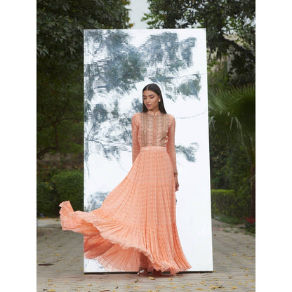 Mandira Wirk Embroidered And Printed Tier Dress