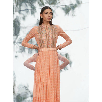 Mandira Wirk Embroidered And Printed Tier Dress