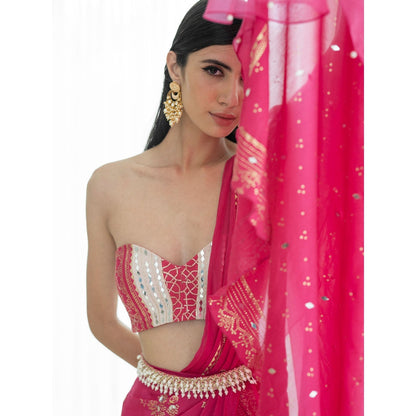 Mandira Wirk Pink Drape Saree with Blouse