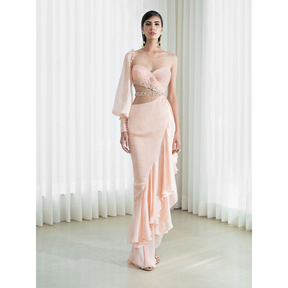 Mandira Wirk Peach Gown