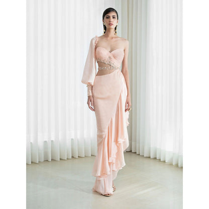 Mandira Wirk Peach Gown
