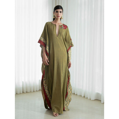 Mandira Wirk Olive Kaftan