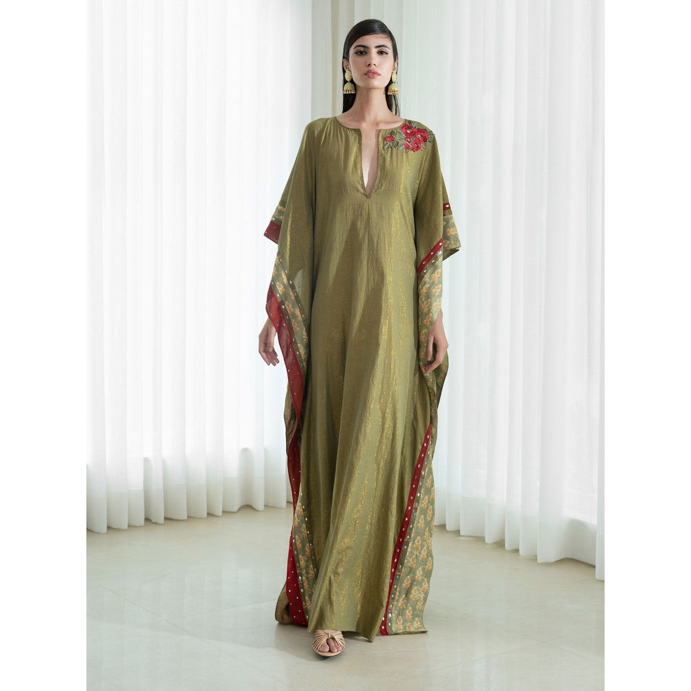 Mandira Wirk Olive Kaftan
