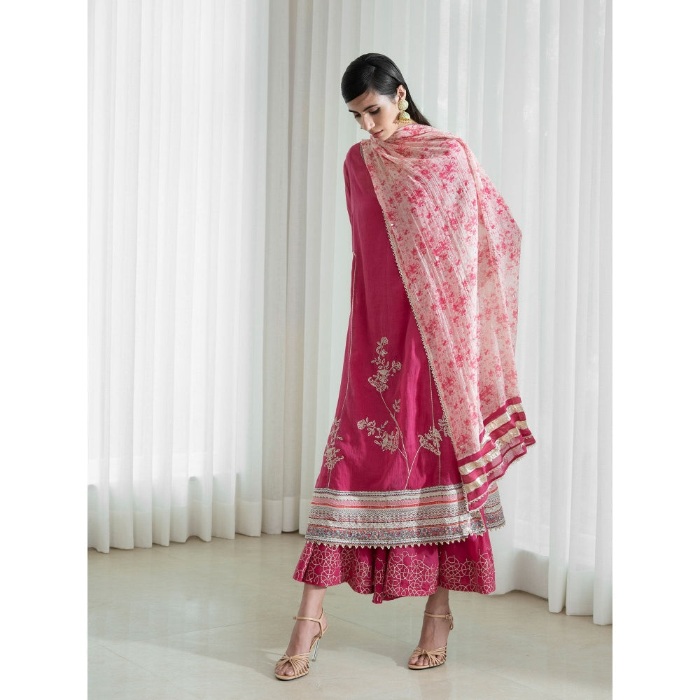 Mandira Wirk Pink Kurta (Set of 3)