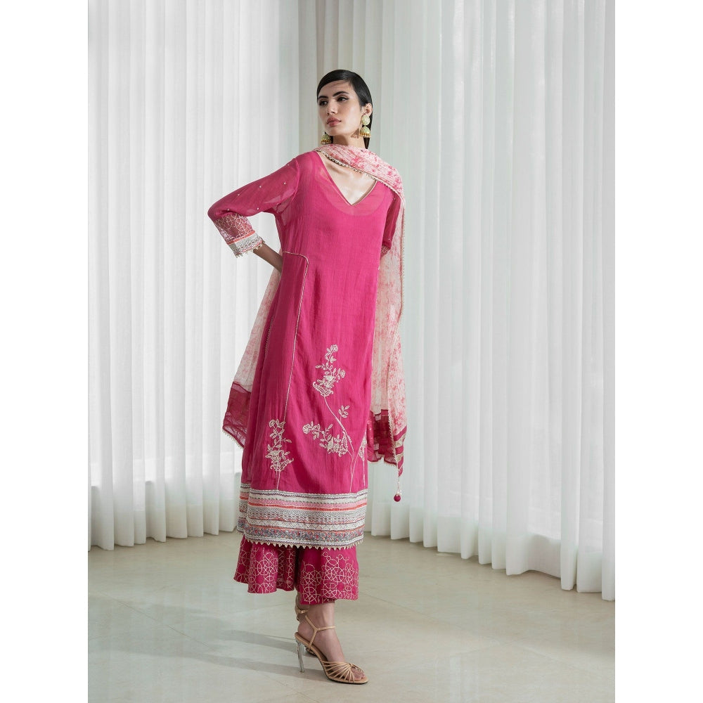 Mandira Wirk Pink Kurta (Set of 3)